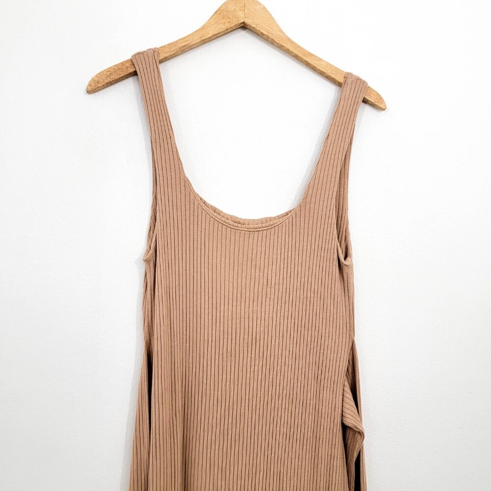 Reformation Hosby Ribbed Midi Dress in Buff Tan XL - Picture 7 of 10